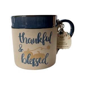 Global Design Connections “Thankful & Blessed” Ceramic Mug • NWT